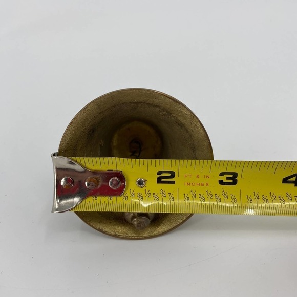 Vintage Brass Service Bell Angel Figurine Playing Instrument 4 Inch - Picture 7 of 8